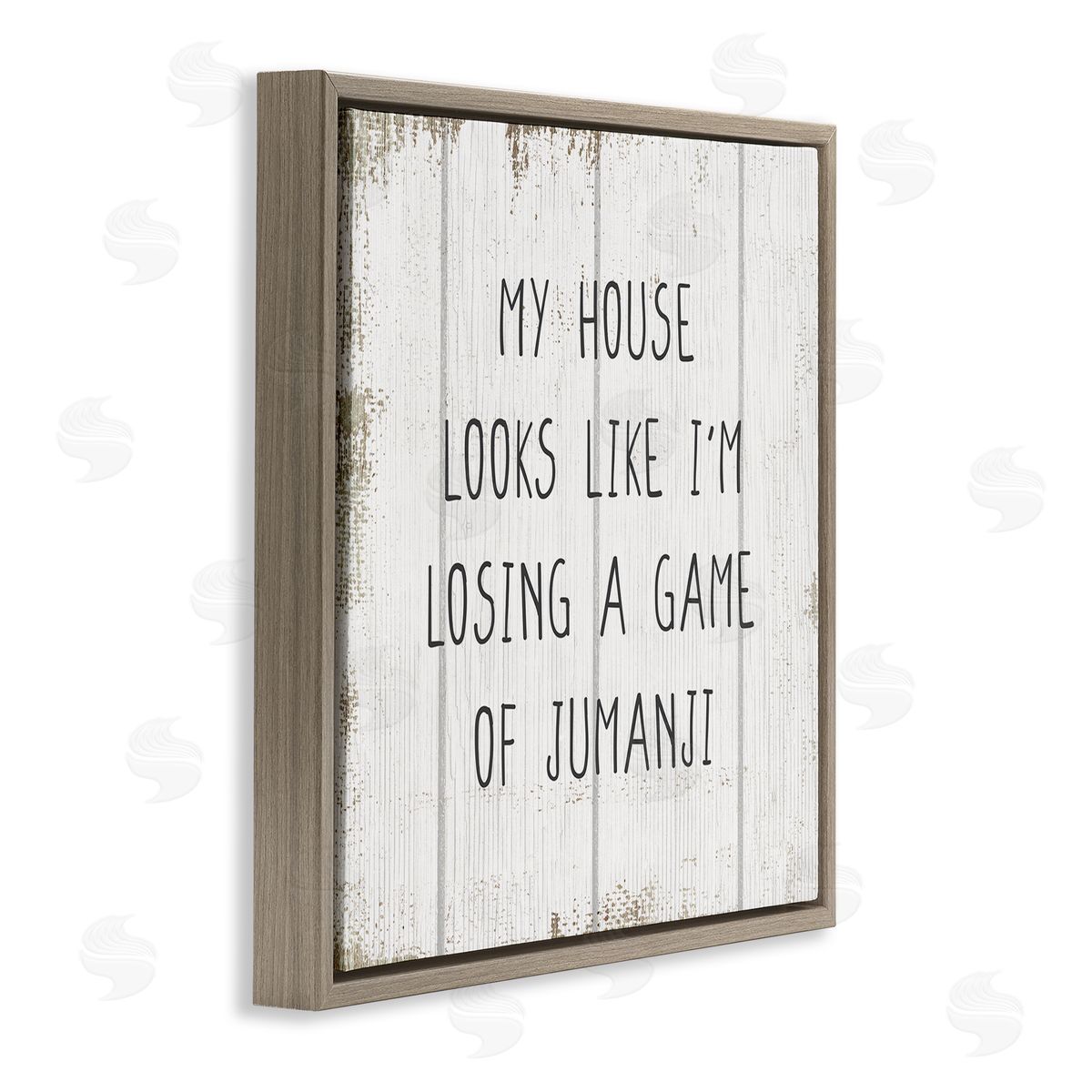 House Looks Like Jungle Game Brown Floating Frame Canvas Wall Art, Home Decor by Stupell Studio