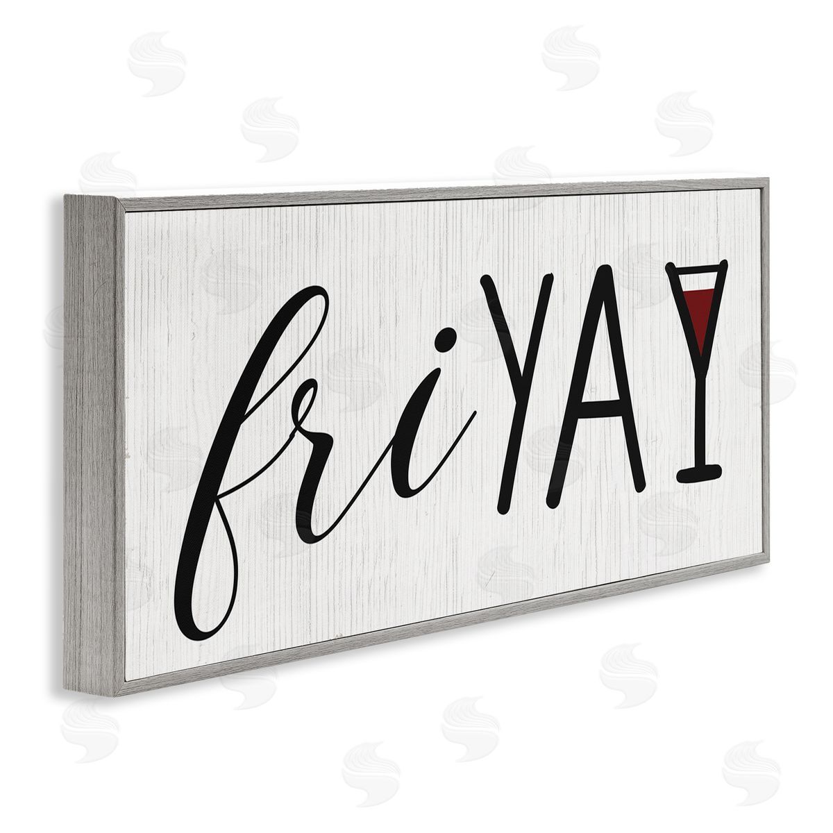 Fri Yay with Martini Glass Grey Frame Print Wall Art, Home Decor by Stupell Studio