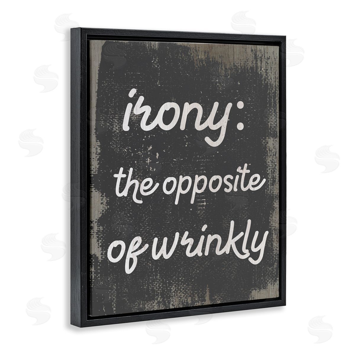 Irony Definition Funny Laundry Black Floating Frame Canvas Wall Art, Home Decor by Stupell Studio