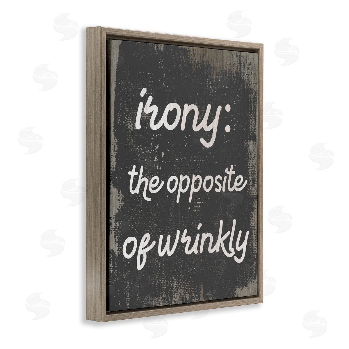 Irony Definition Funny Laundry Brown Floating Frame Canvas Wall Art, Home Decor by Stupell Studio