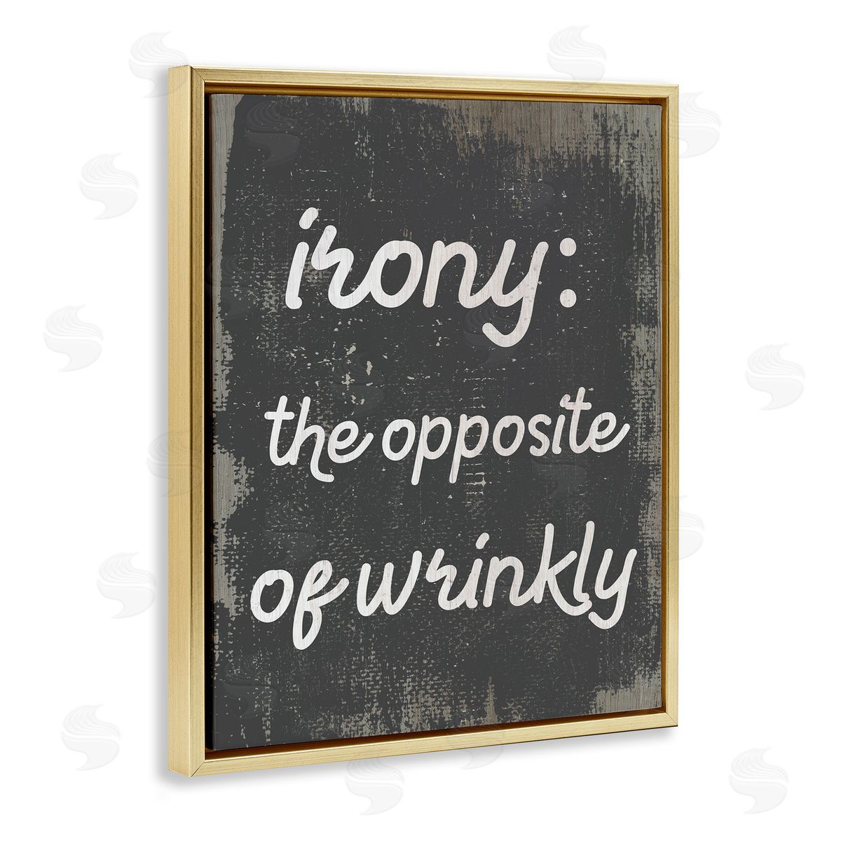 Irony Definition Funny Laundry Gold Floating Frame Canvas Wall Art, Home Decor by Stupell Studio