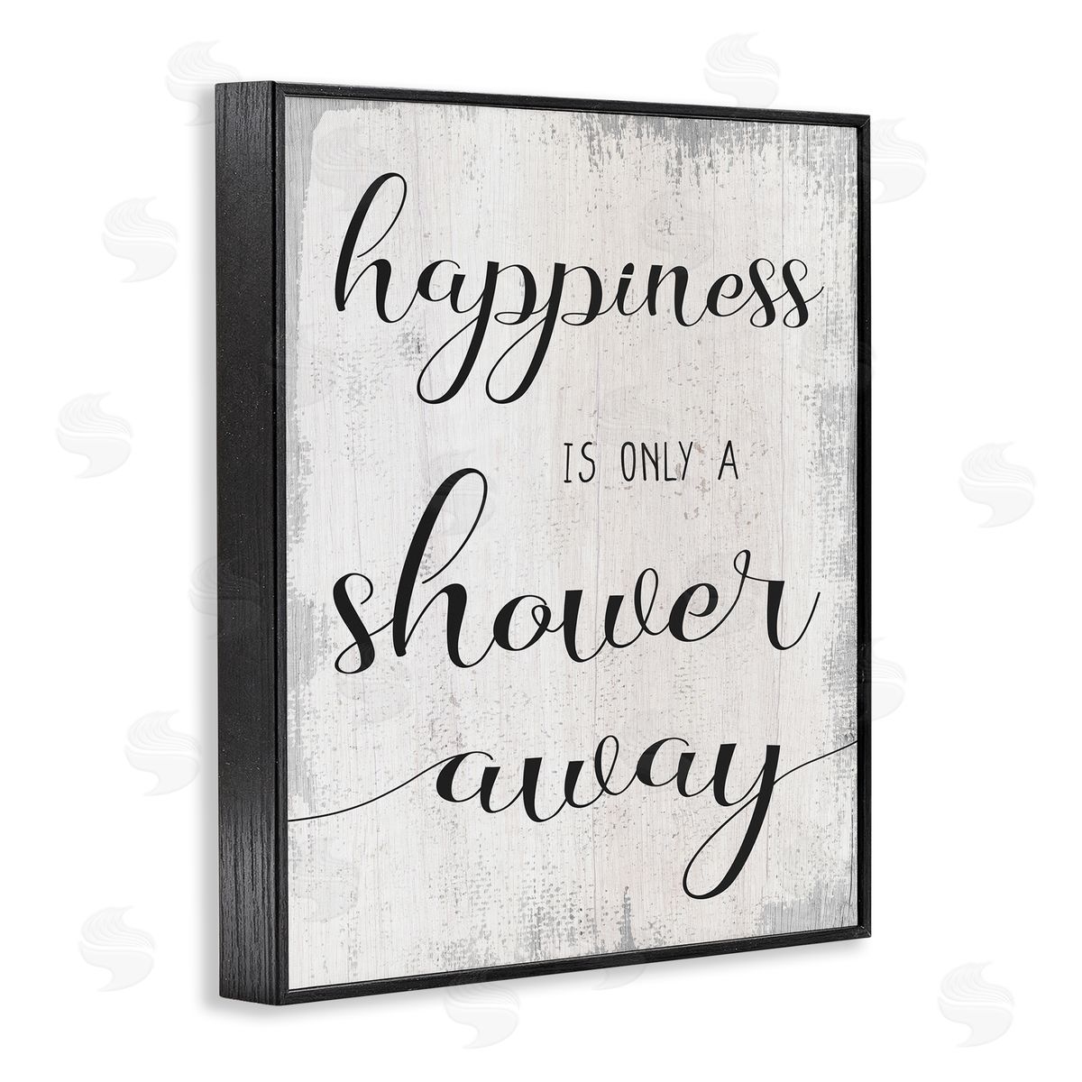 Happiness is a Shower Away Black Frame Print Wall Art, Home Decor by Stupell Studio