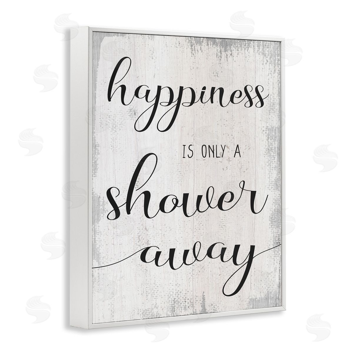 Happiness is a Shower Away White Frame Print Wall Art, Home Decor by Stupell Studio