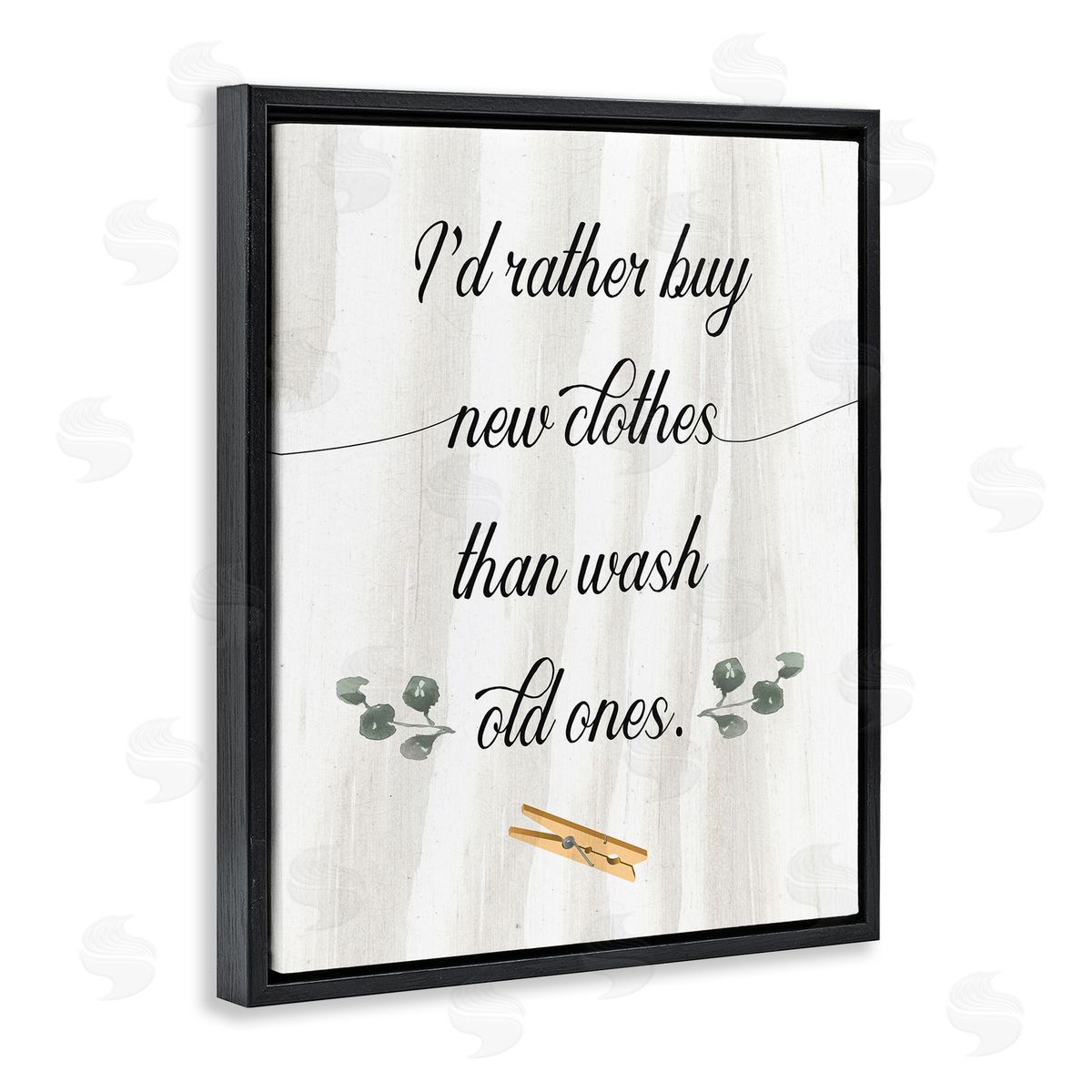 Rather Buy than Wash Clothes Black Floating Frame Canvas Wall Art, Home Decor by Stupell Studio