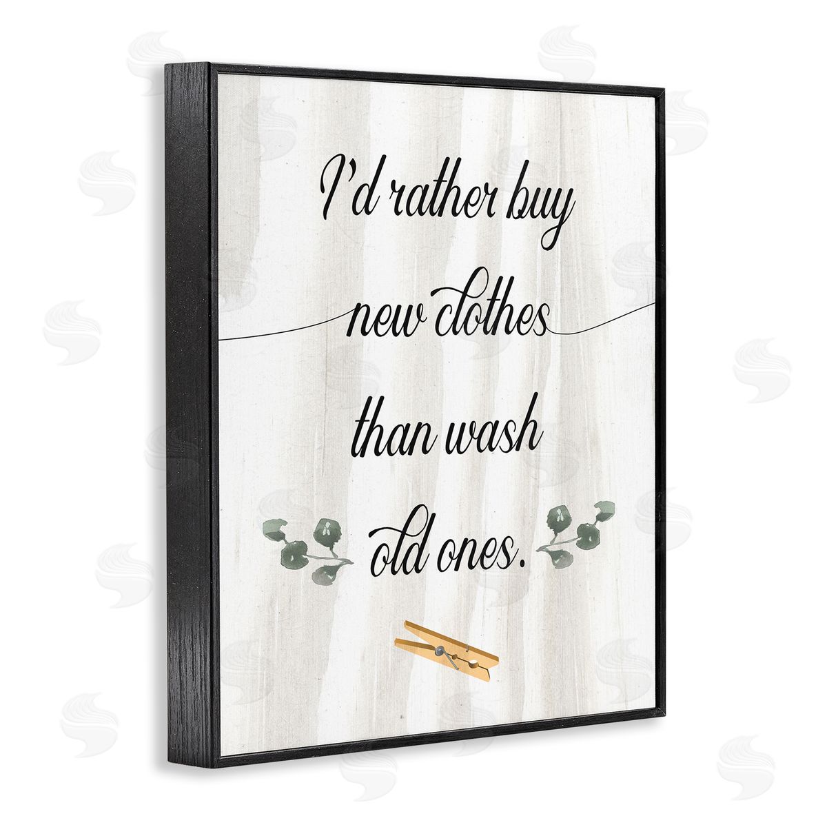 Rather Buy than Wash Clothes Black Frame Print Wall Art, Home Decor by Stupell Studio