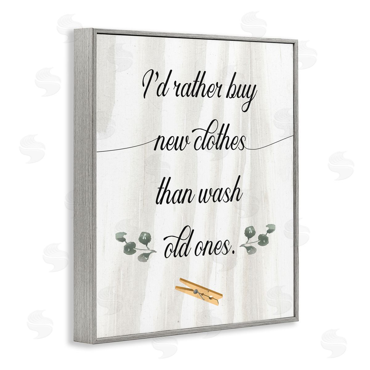Rather Buy than Wash Clothes Grey Frame Print Wall Art, Home Decor by Stupell Studio
