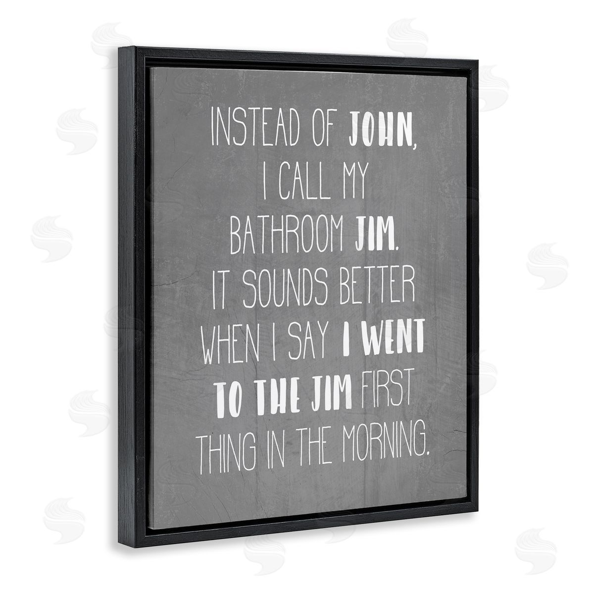 Call the Bathroom Jim Black Floating Frame Canvas Wall Art, Home Decor by Stupell Studio