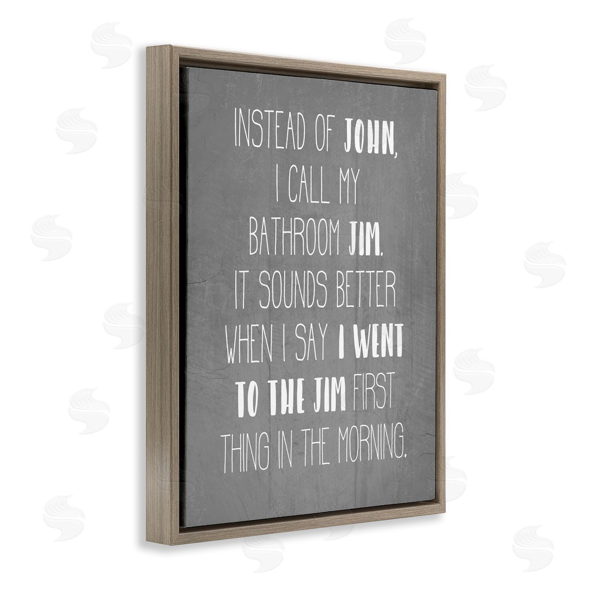 Call the Bathroom Jim Brown Floating Frame Canvas Wall Art, Home Decor by Stupell Studio