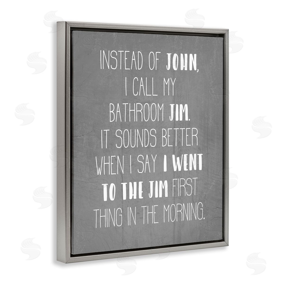 Call the Bathroom Jim Grey Floating Frame Canvas Wall Art, Home Decor by Stupell Studio
