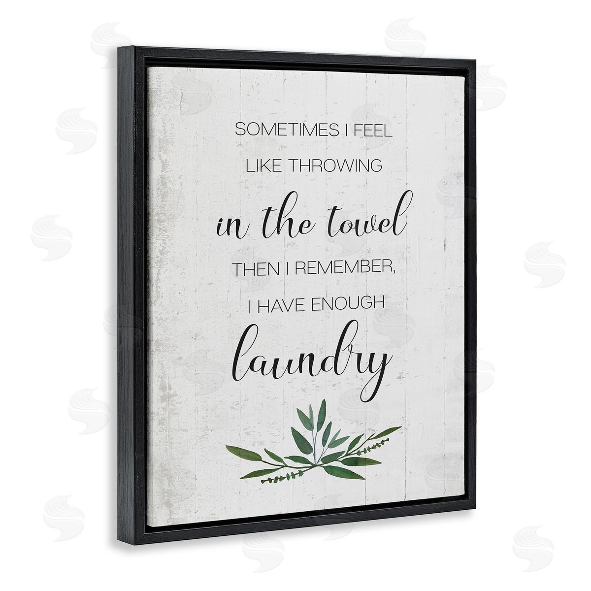 Don't Throw In the Towel Black Floating Frame Canvas Wall Art, Home Decor by Stupell Studio