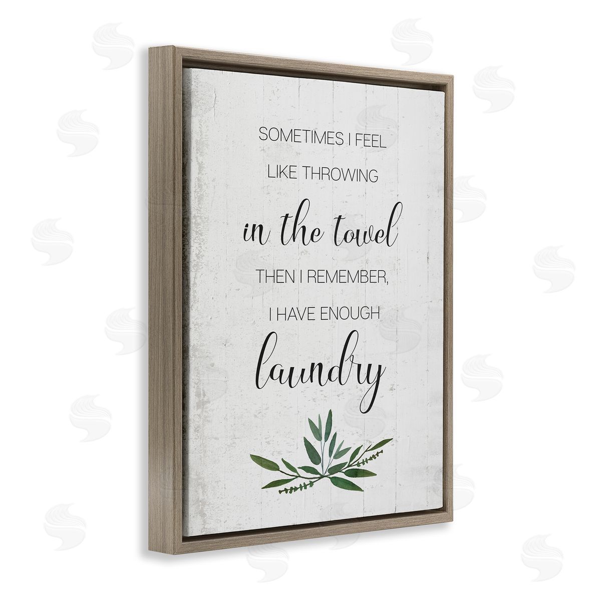 Don't Throw In the Towel Brown Floating Frame Canvas Wall Art, Home Decor by Stupell Studio