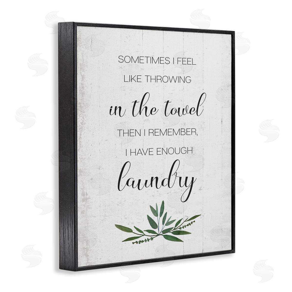 Don't Throw In the Towel Black Frame Print Wall Art, Home Decor by Stupell Studio