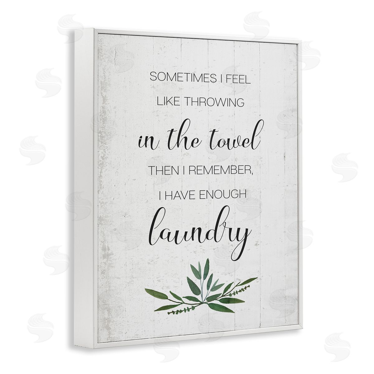 Don't Throw In the Towel White Frame Print Wall Art, Home Decor by Stupell Studio