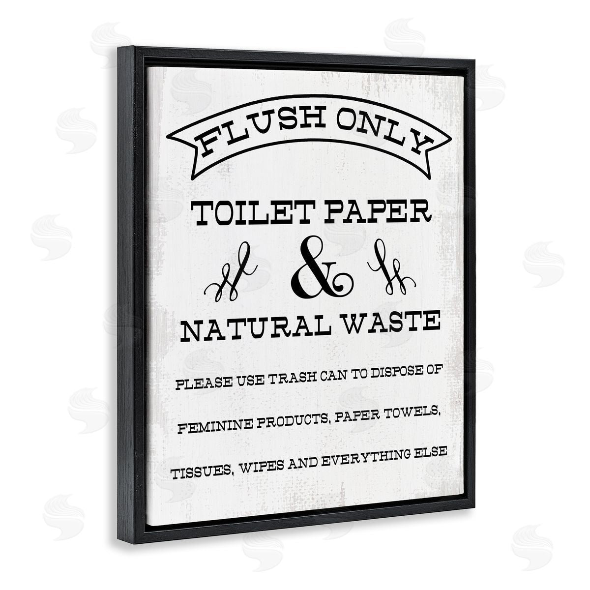 Flush Toilet Paper Only Black Floating Frame Canvas Wall Art, Home Decor by Stupell Studio
