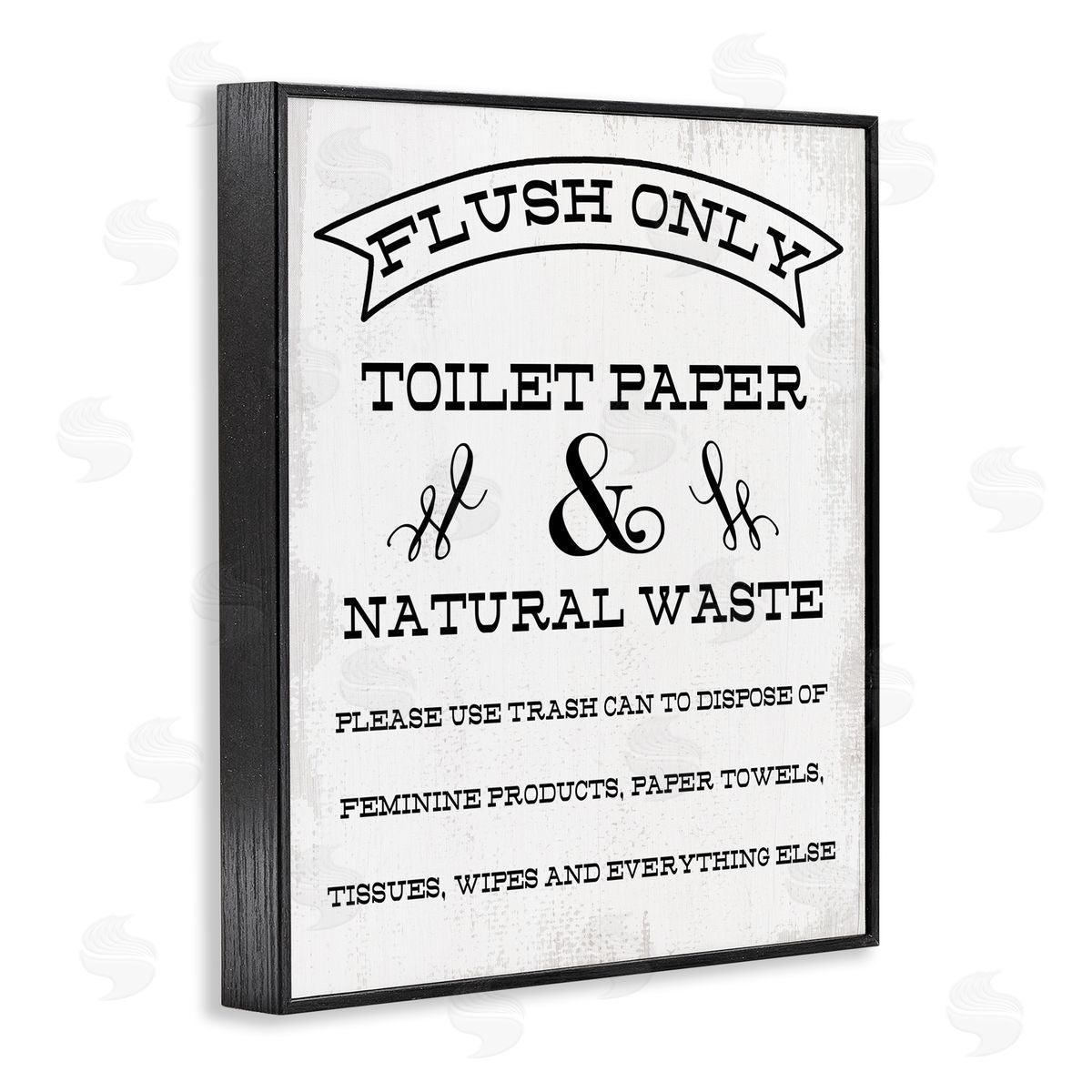 Flush Toilet Paper Only Black Frame Print Wall Art, Home Decor by Stupell Studio