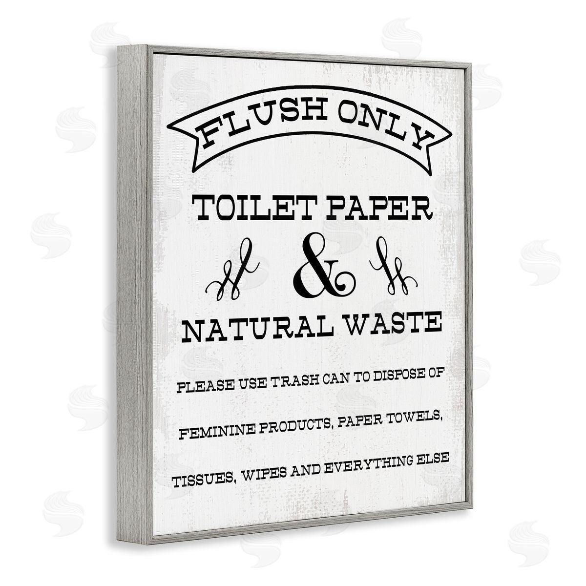 Flush Toilet Paper Only Grey Frame Print Wall Art, Home Decor by Stupell Studio