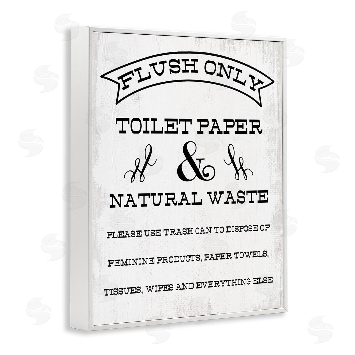 Flush Toilet Paper Only White Frame Print Wall Art, Home Decor by Stupell Studio