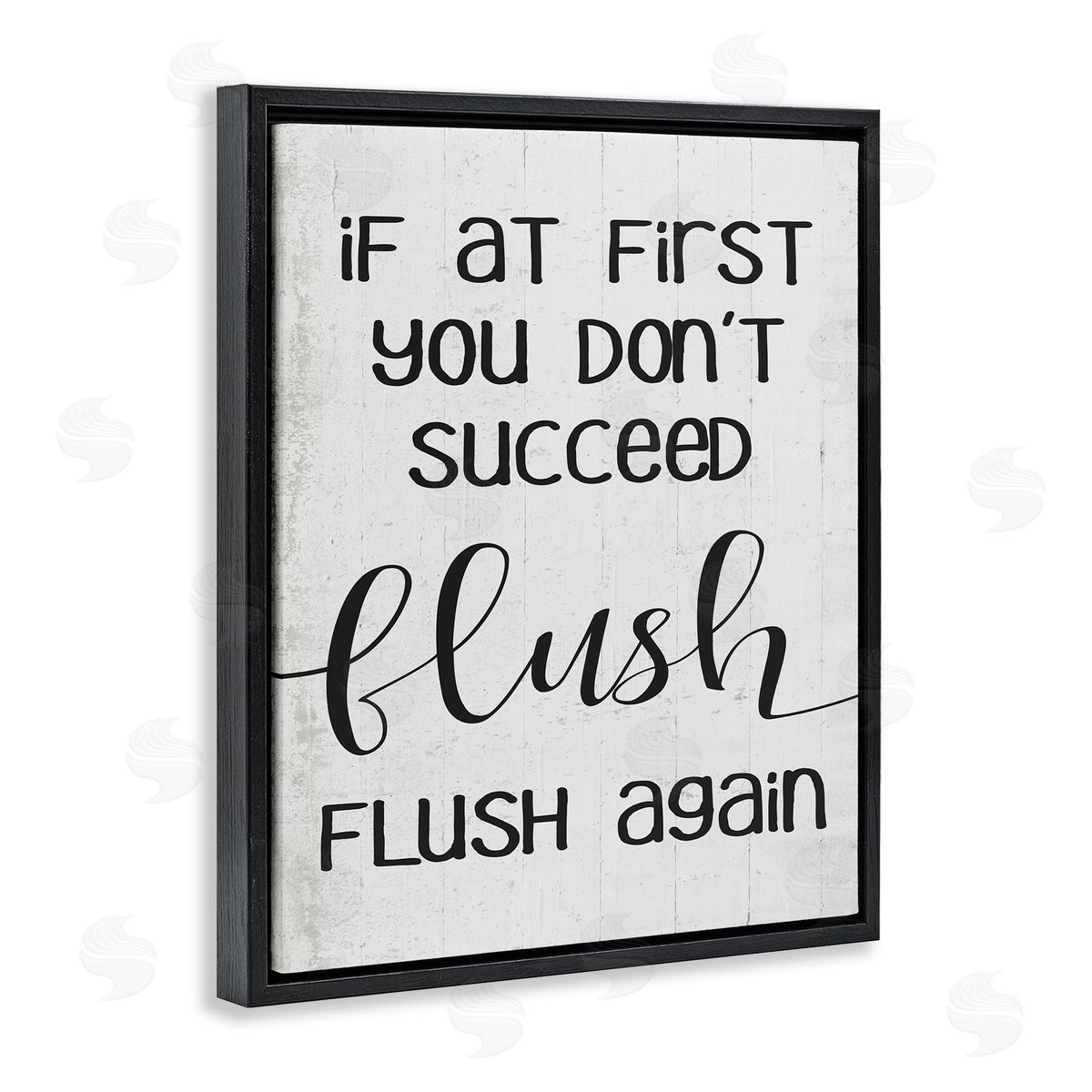 If You Don't Succeed Flush Again Black Floating Frame Canvas Wall Art, Home Decor by Stupell Studio