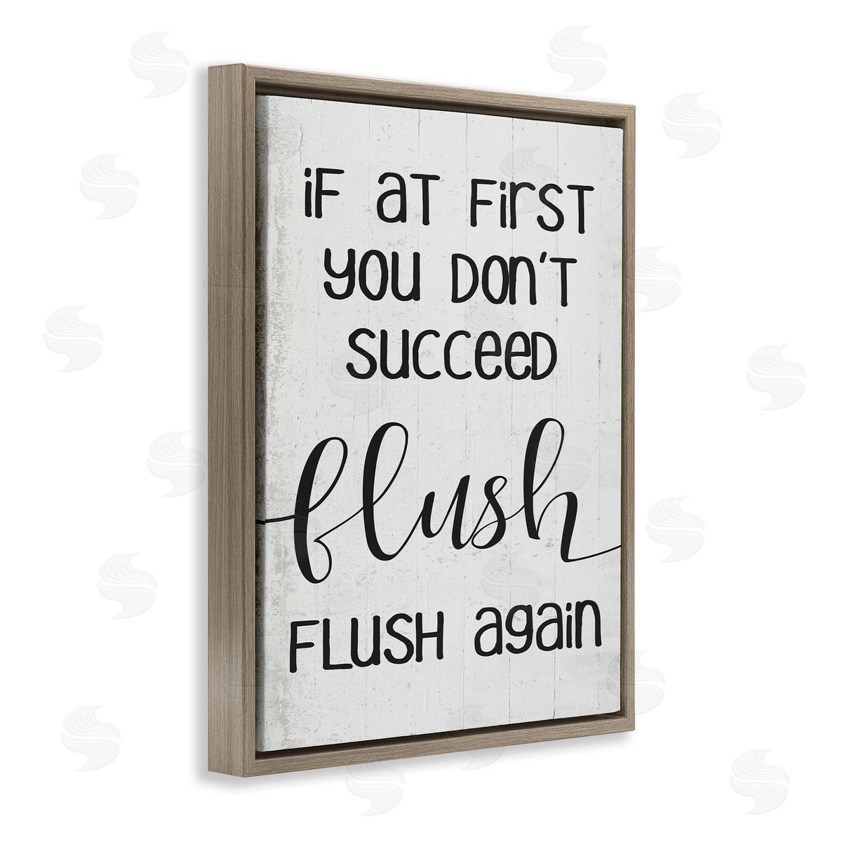 If You Don't Succeed Flush Again Brown Floating Frame Canvas Wall Art, Home Decor by Stupell Studio