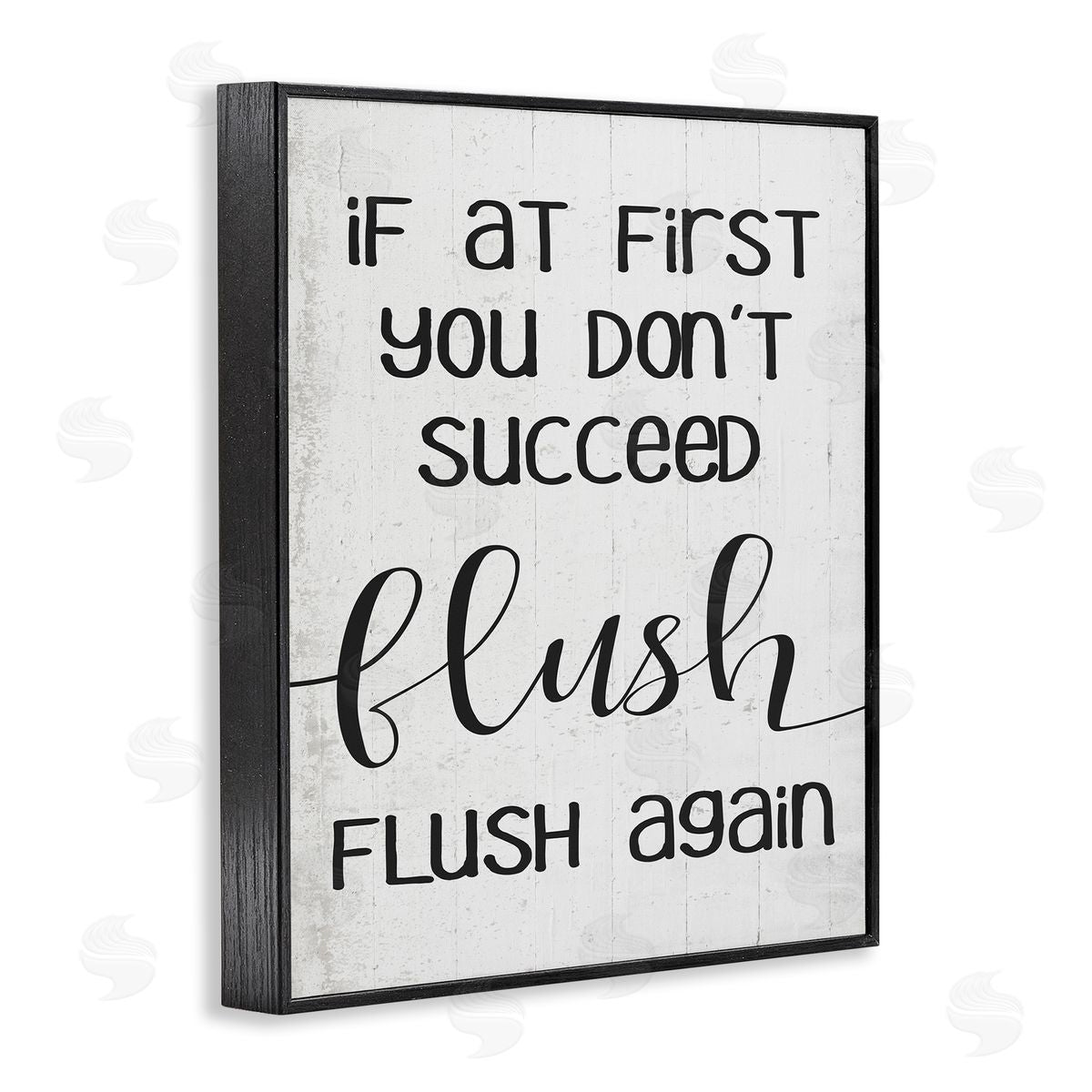 If You Don't Succeed Flush Again Black Frame Print Wall Art, Home Decor by Stupell Studio
