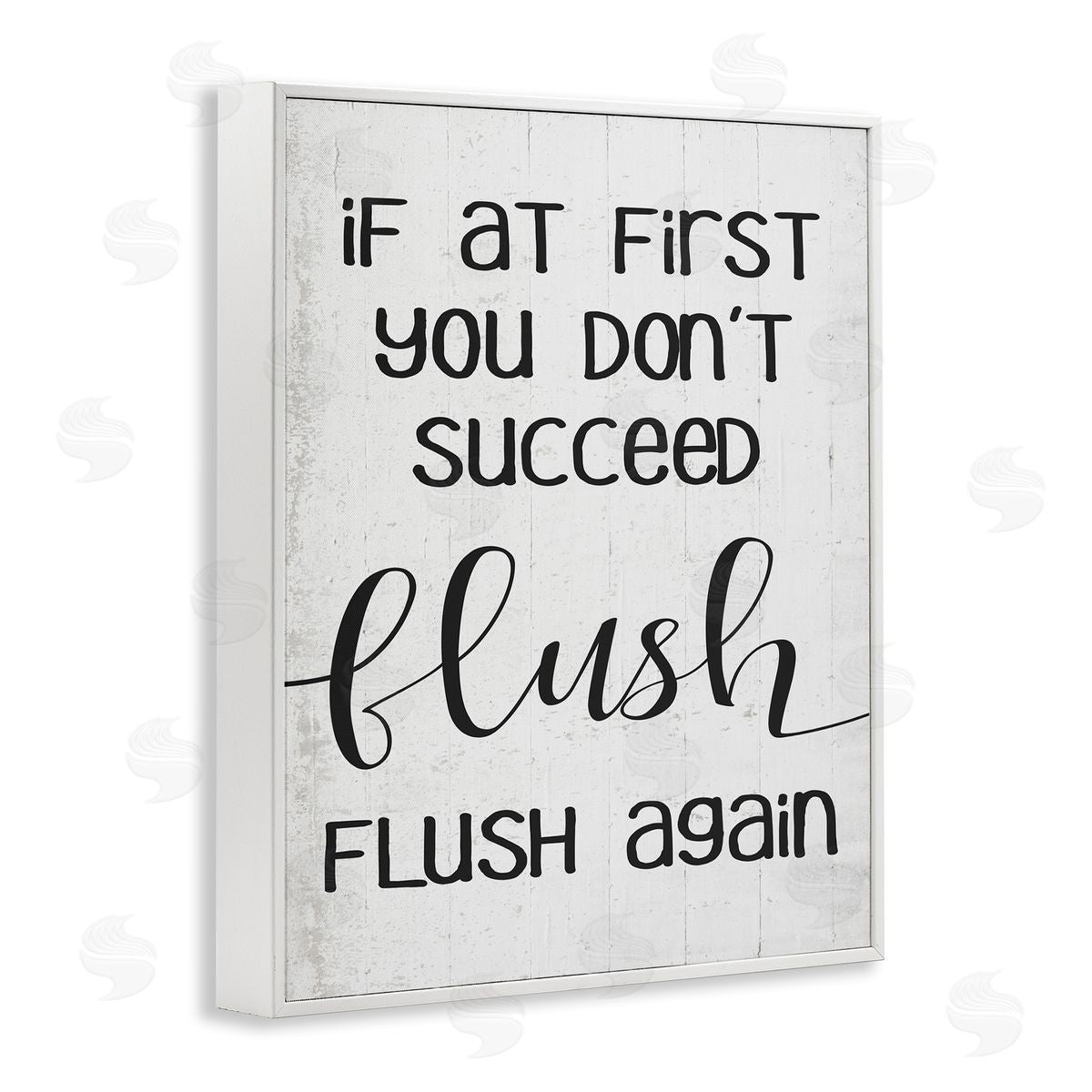 If You Don't Succeed Flush Again White Frame Print Wall Art, Home Decor by Stupell Studio