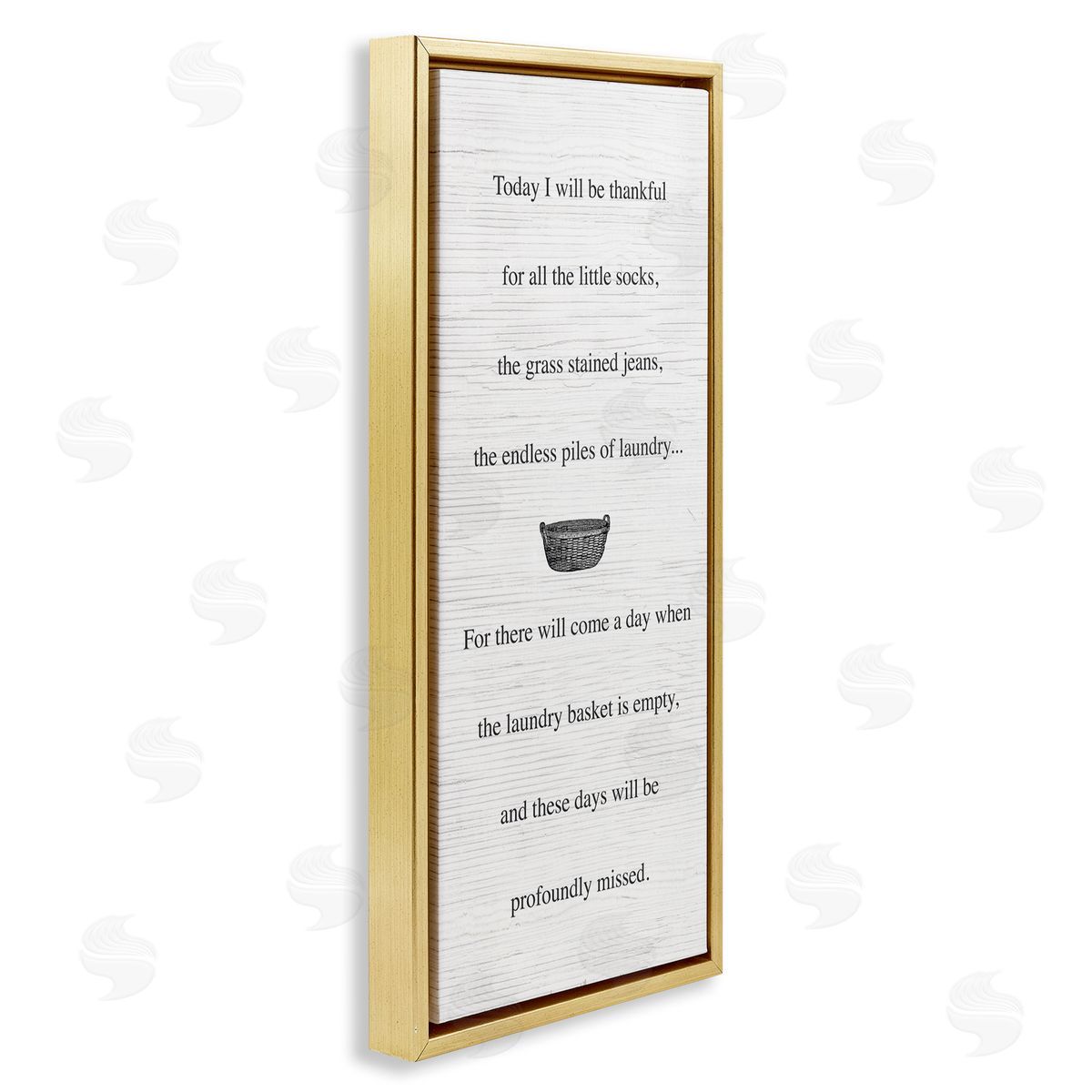 Thankful for Little Socks Gold Floating Frame Canvas Wall Art, Home Decor by Stupell Studio