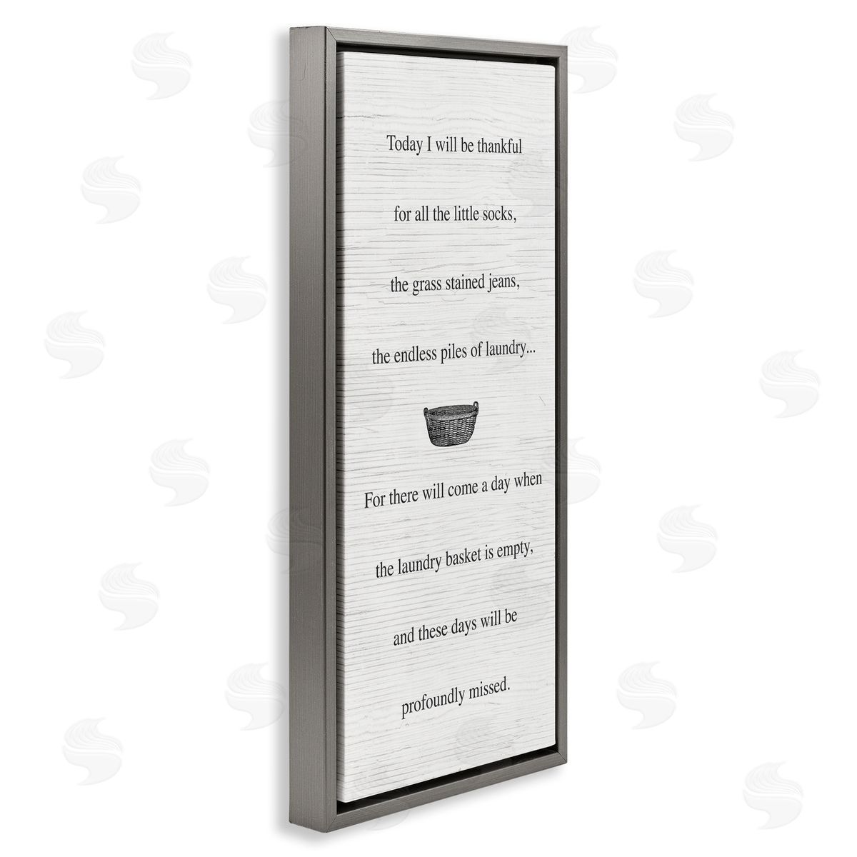 Thankful for Little Socks Grey Floating Frame Canvas Wall Art, Home Decor by Stupell Studio