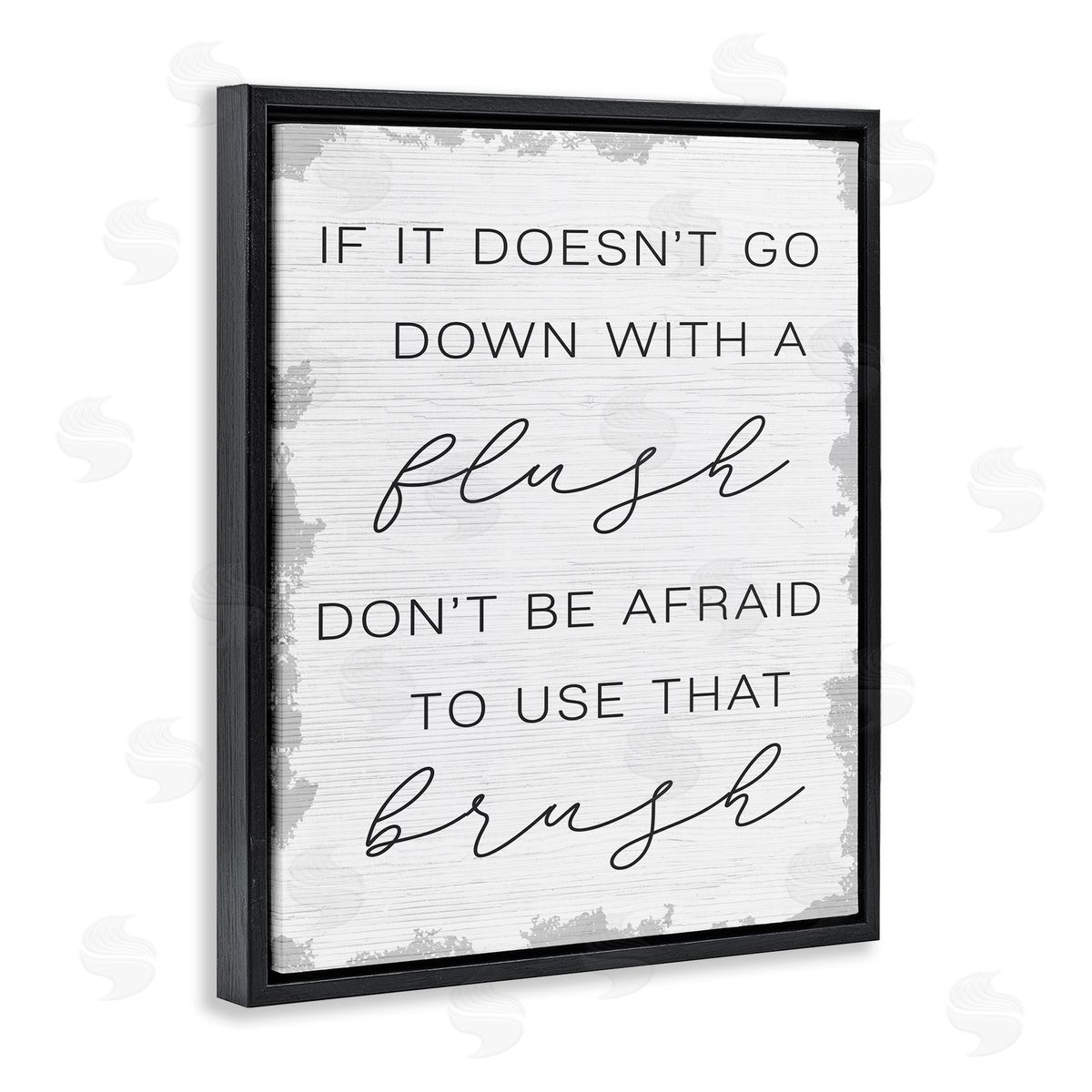 Doesn't Flush Use the Brush Black Floating Frame Canvas Wall Art, Home Decor by Stupell Studio