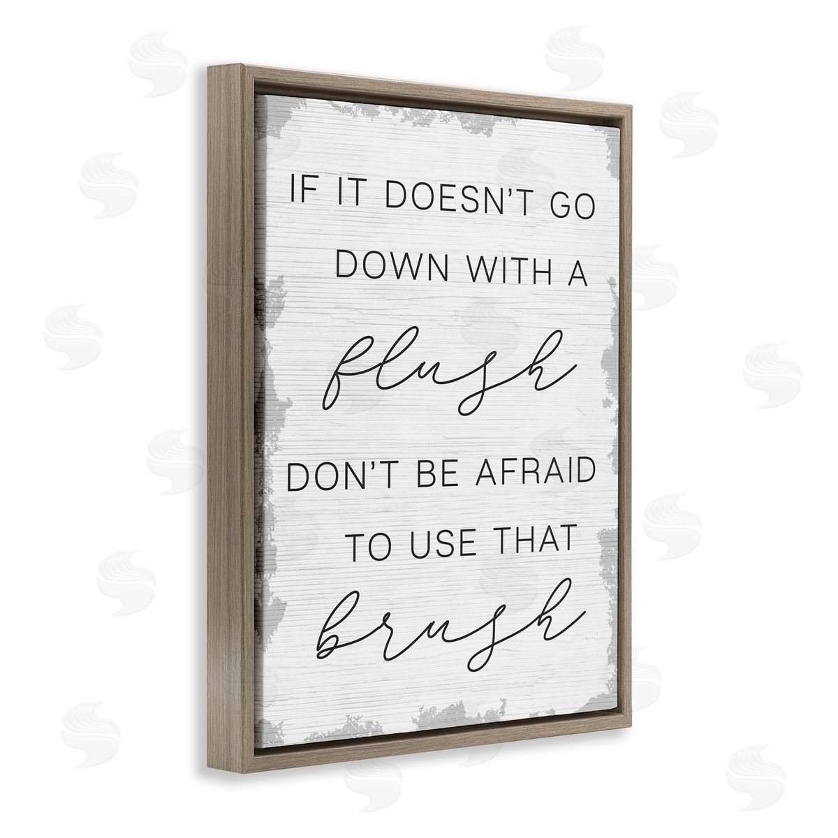 Doesn't Flush Use the Brush Brown Floating Frame Canvas Wall Art, Home Decor by Stupell Studio