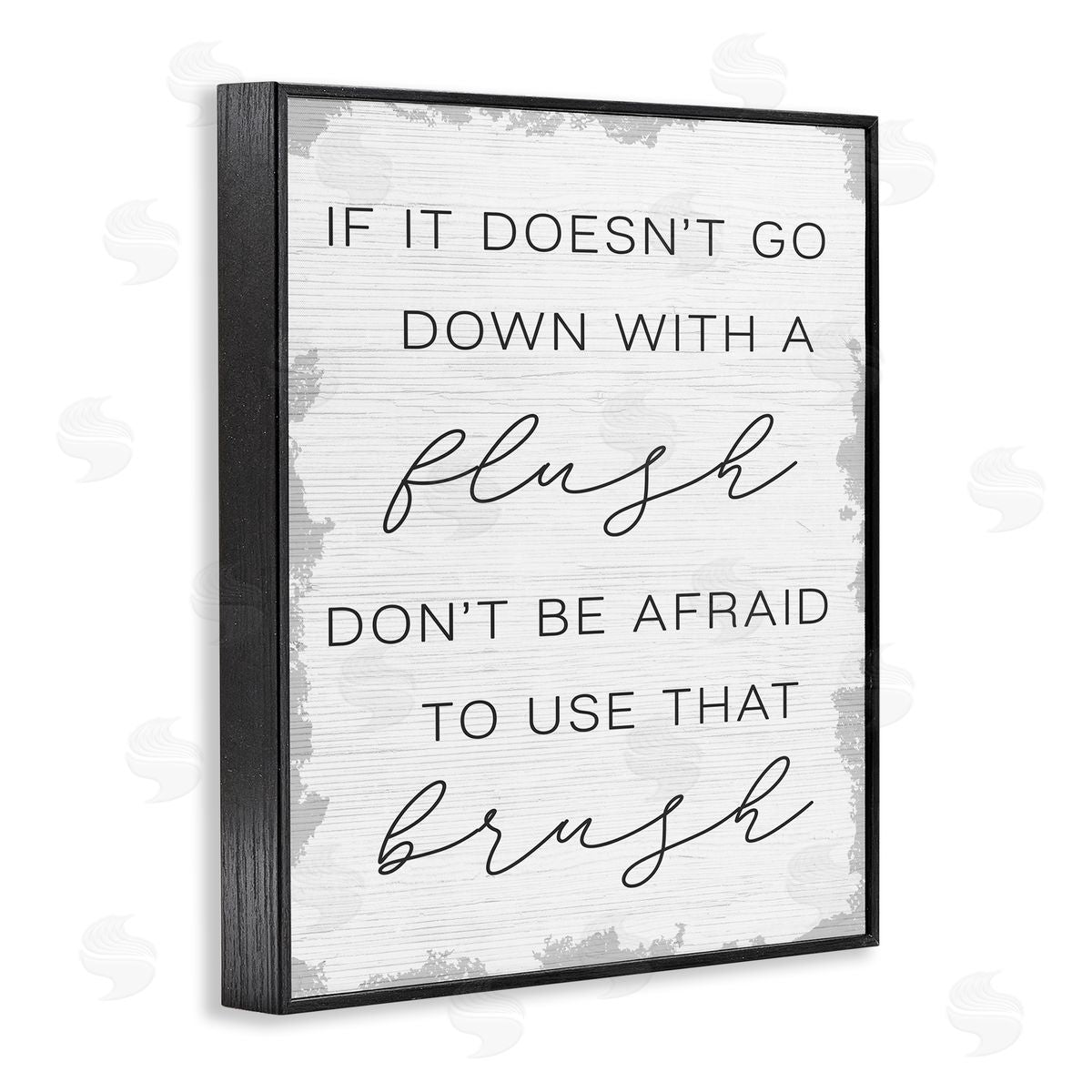 Doesn't Flush Use the Brush Black Frame Print Wall Art, Home Decor by Stupell Studio