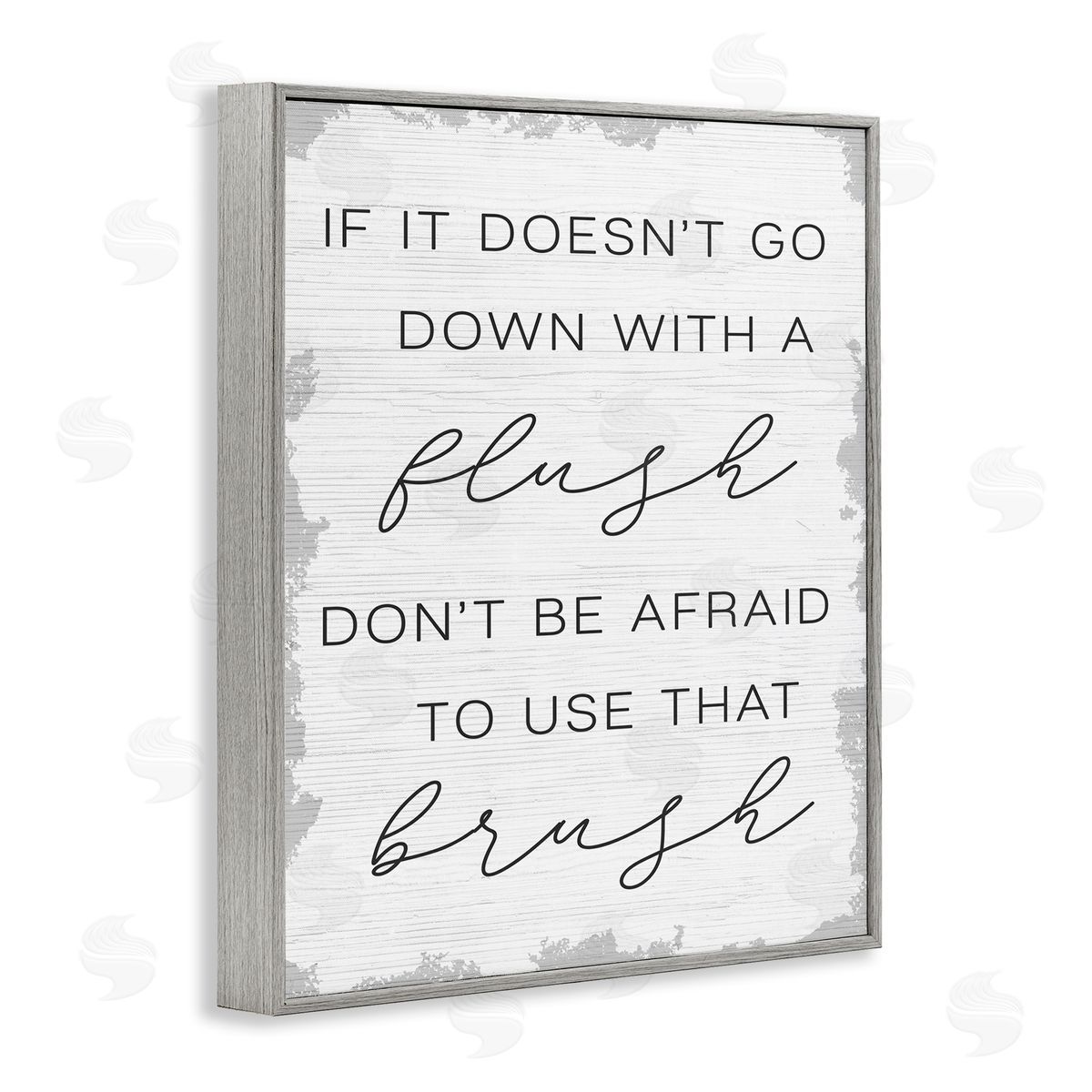 Doesn't Flush Use the Brush Grey Frame Print Wall Art, Home Decor by Stupell Studio