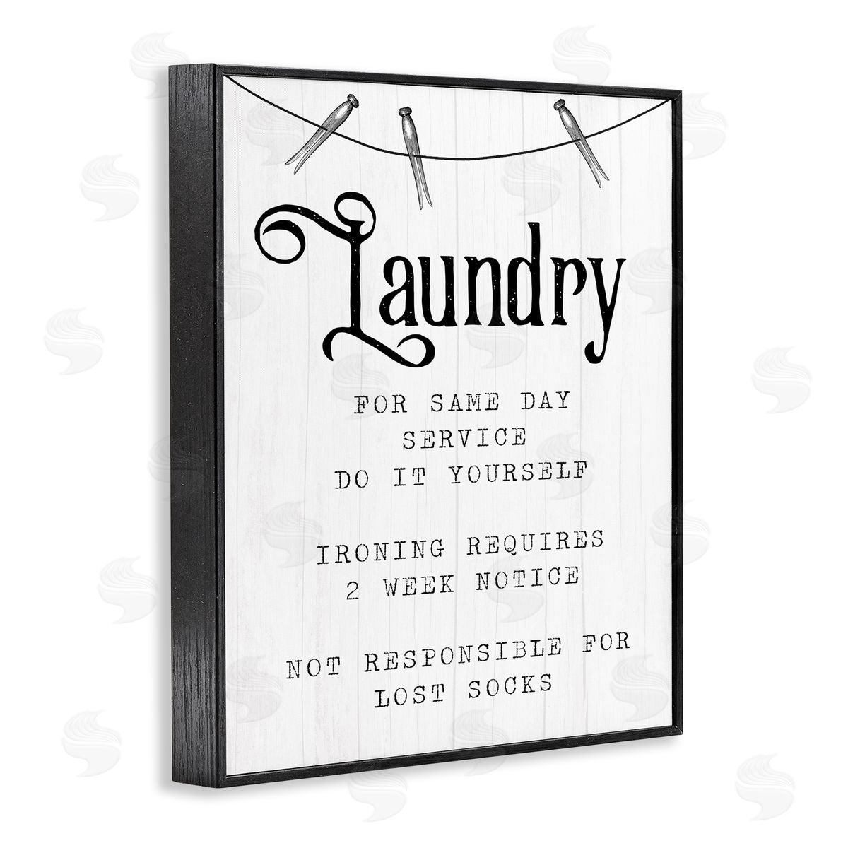 Laundry Room Funny Warning Black Frame Print Wall Art, Home Decor by Stupell Studio