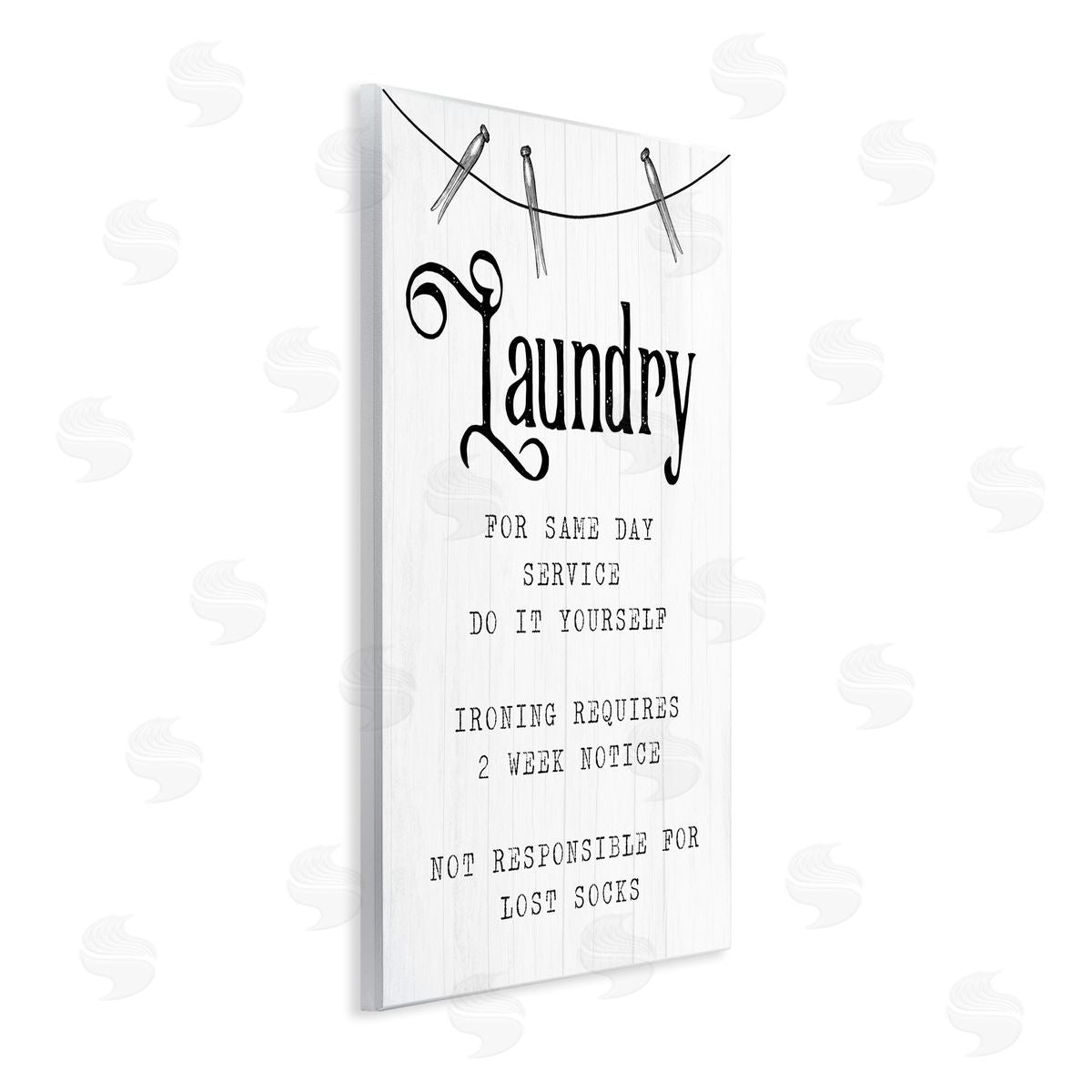 Laundry Room Funny Warning Wood Plaque Wall Art, Home Decor by Stupell Studio