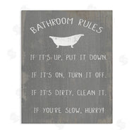 Stupell Studio | Bathroom Rules Rustic Grey
