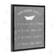 Stupell Studio | Bathroom Rules Rustic Grey