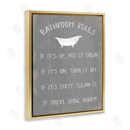 Stupell Studio | Bathroom Rules Rustic Grey