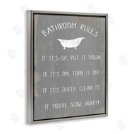 Stupell Studio | Bathroom Rules Rustic Grey