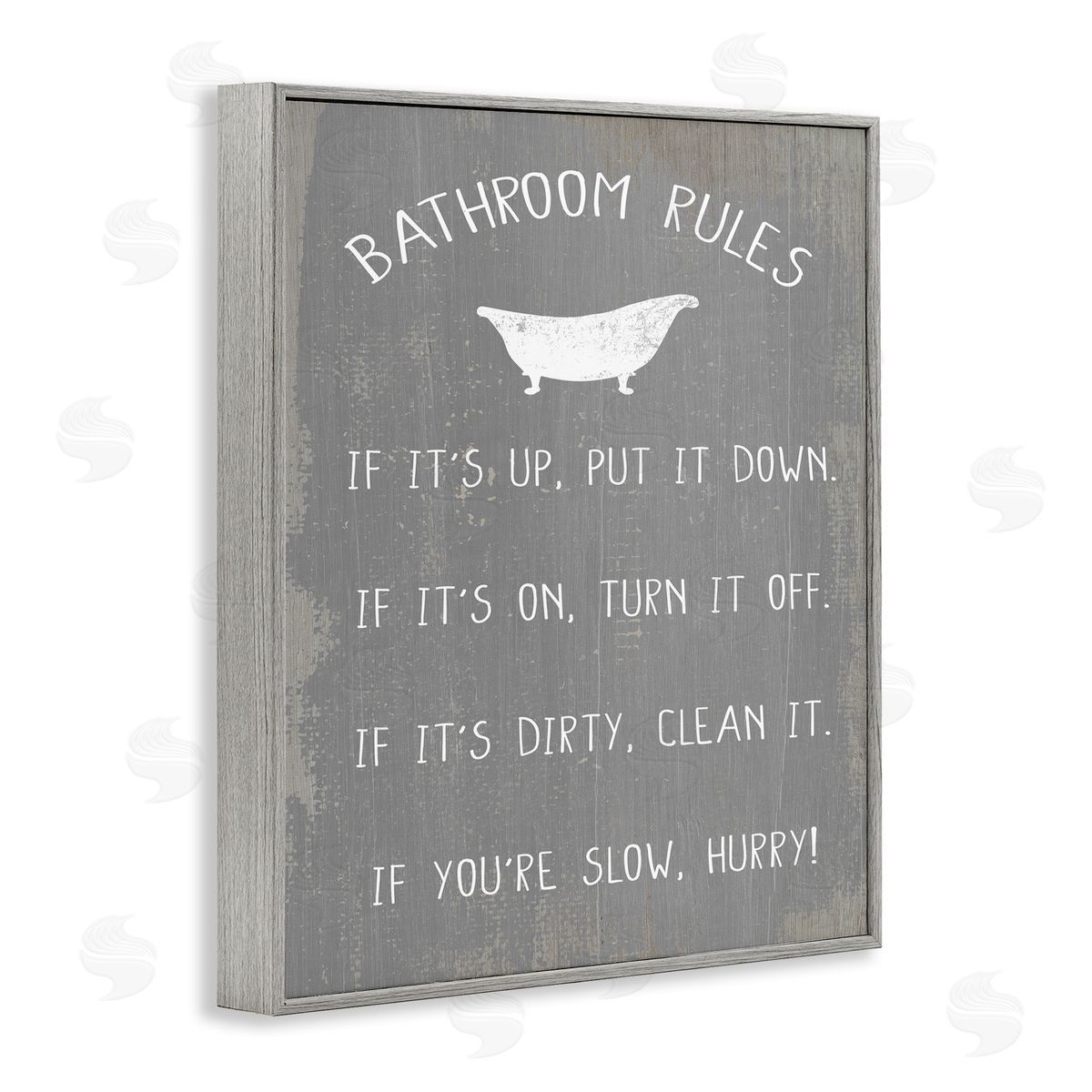 Bathroom Rules Rustic Grey Grey Frame Print Wall Art, Home Decor by Stupell Studio