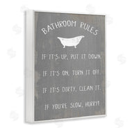 Stupell Studio | Bathroom Rules Rustic Grey