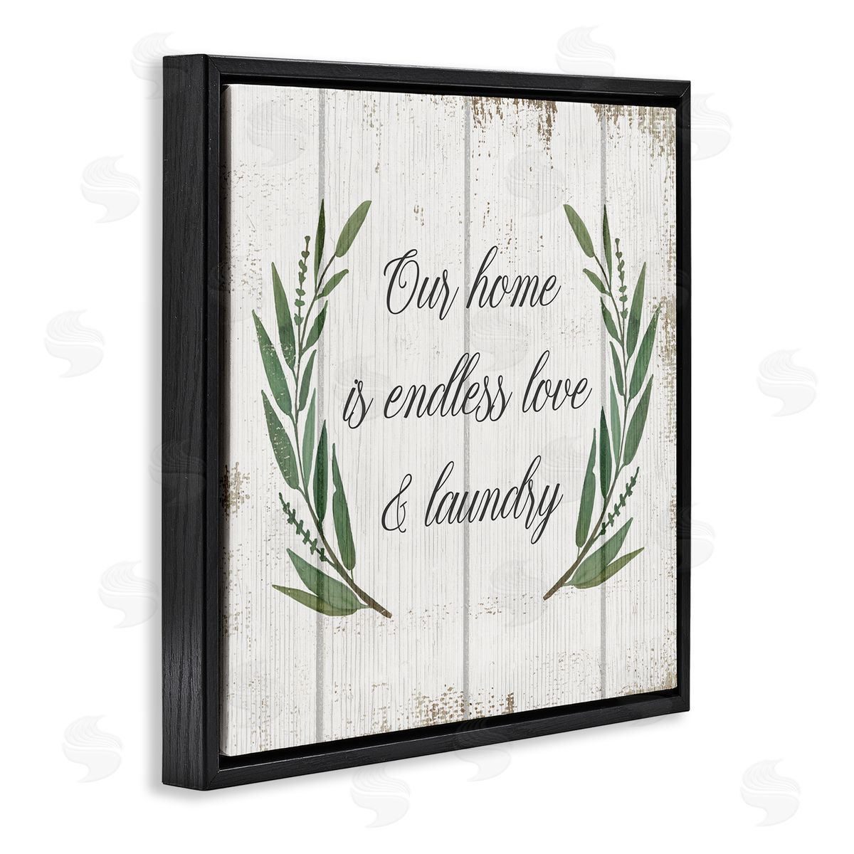 Endless Love and Laundry Black Floating Frame Canvas Wall Art, Home Decor by Stupell Studio