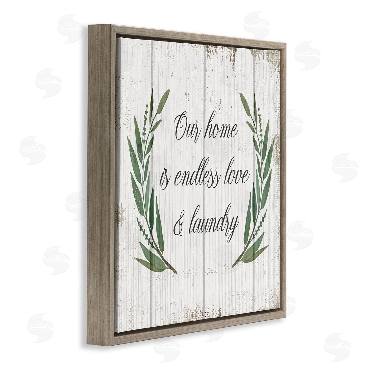 Endless Love and Laundry Brown Floating Frame Canvas Wall Art, Home Decor by Stupell Studio