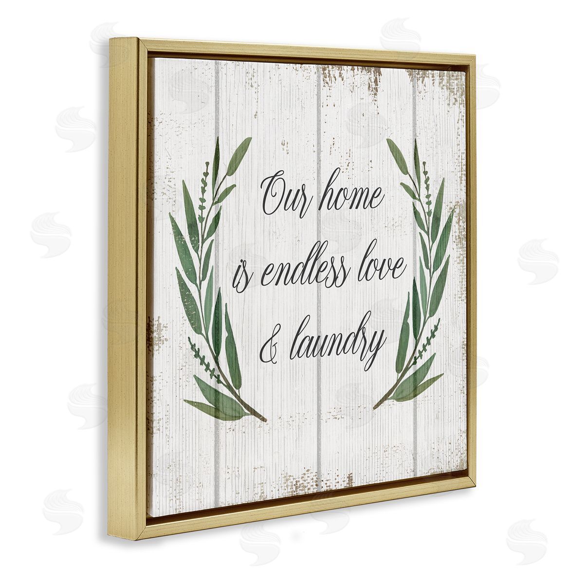 Endless Love and Laundry Gold Floating Frame Canvas Wall Art, Home Decor by Stupell Studio