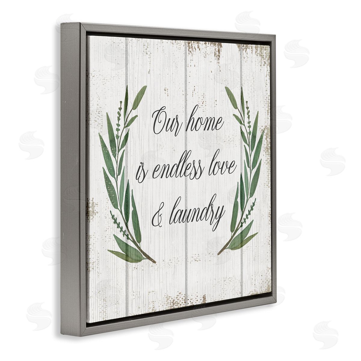Endless Love and Laundry Grey Floating Frame Canvas Wall Art, Home Decor by Stupell Studio