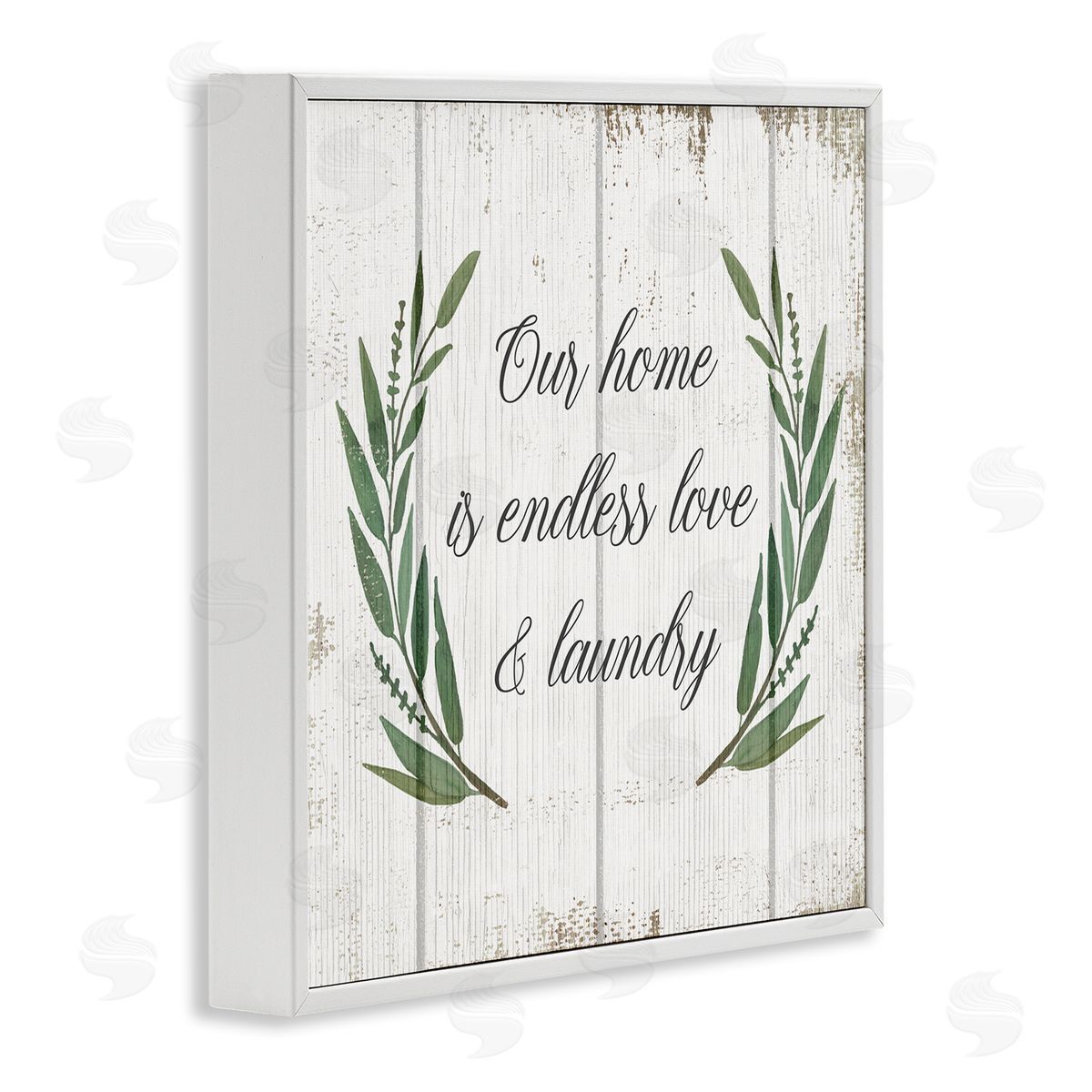 Endless Love and Laundry White Frame Print Wall Art, Home Decor by Stupell Studio