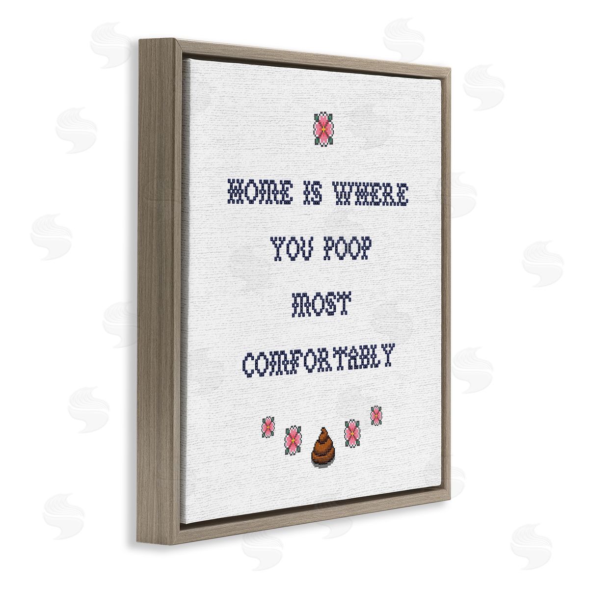 Home Is Where You Poop Brown Floating Frame Canvas Wall Art, Home Decor by Stupell Studio