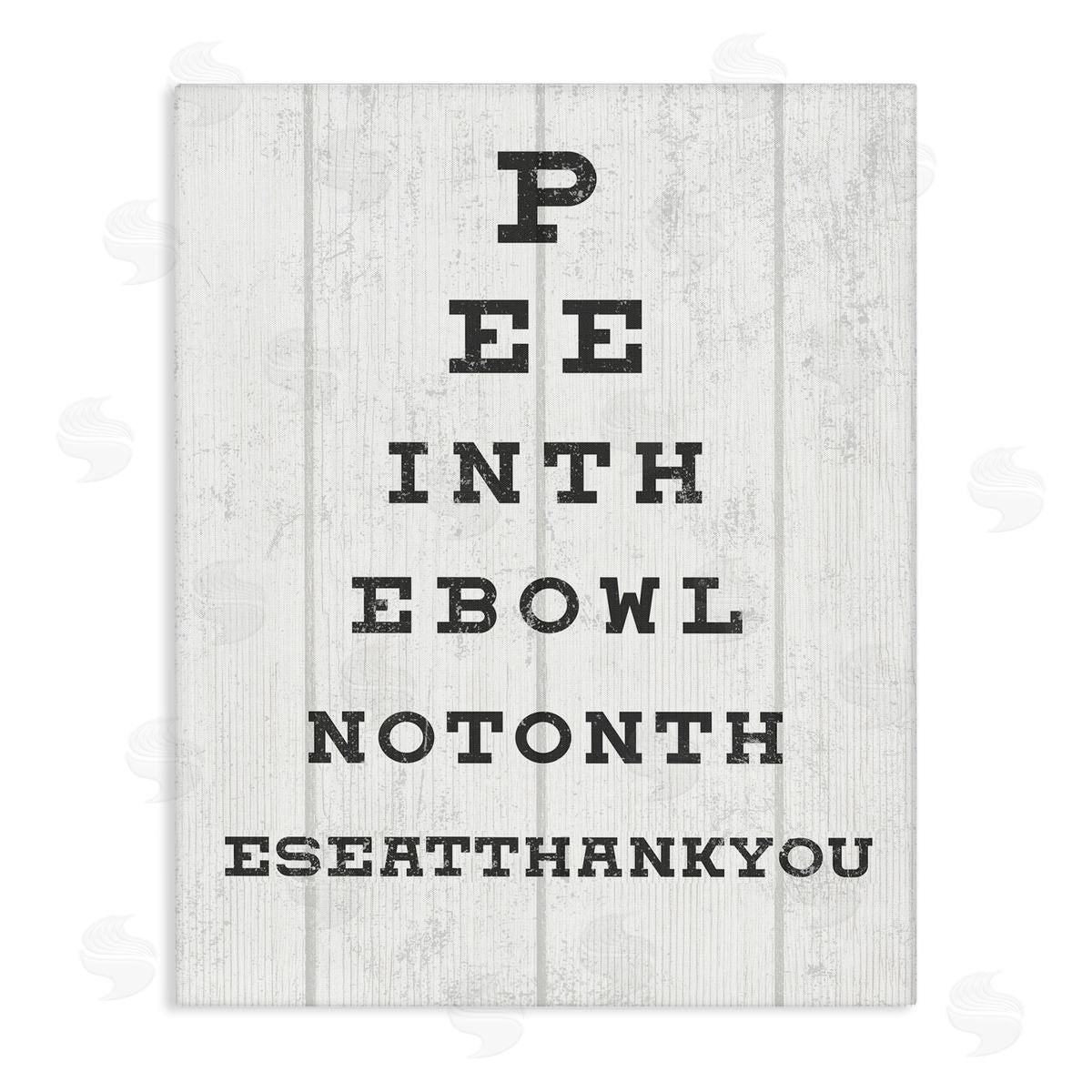 Pee in the Bowl Eye Chart Canvas Wall Art, Home Decor by Stupell Studio