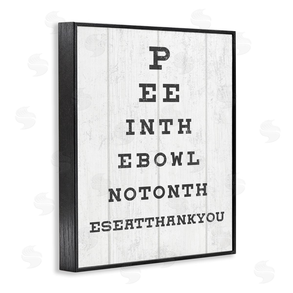 Pee in the Bowl Eye Chart Black Frame Print Wall Art, Home Decor by Stupell Studio
