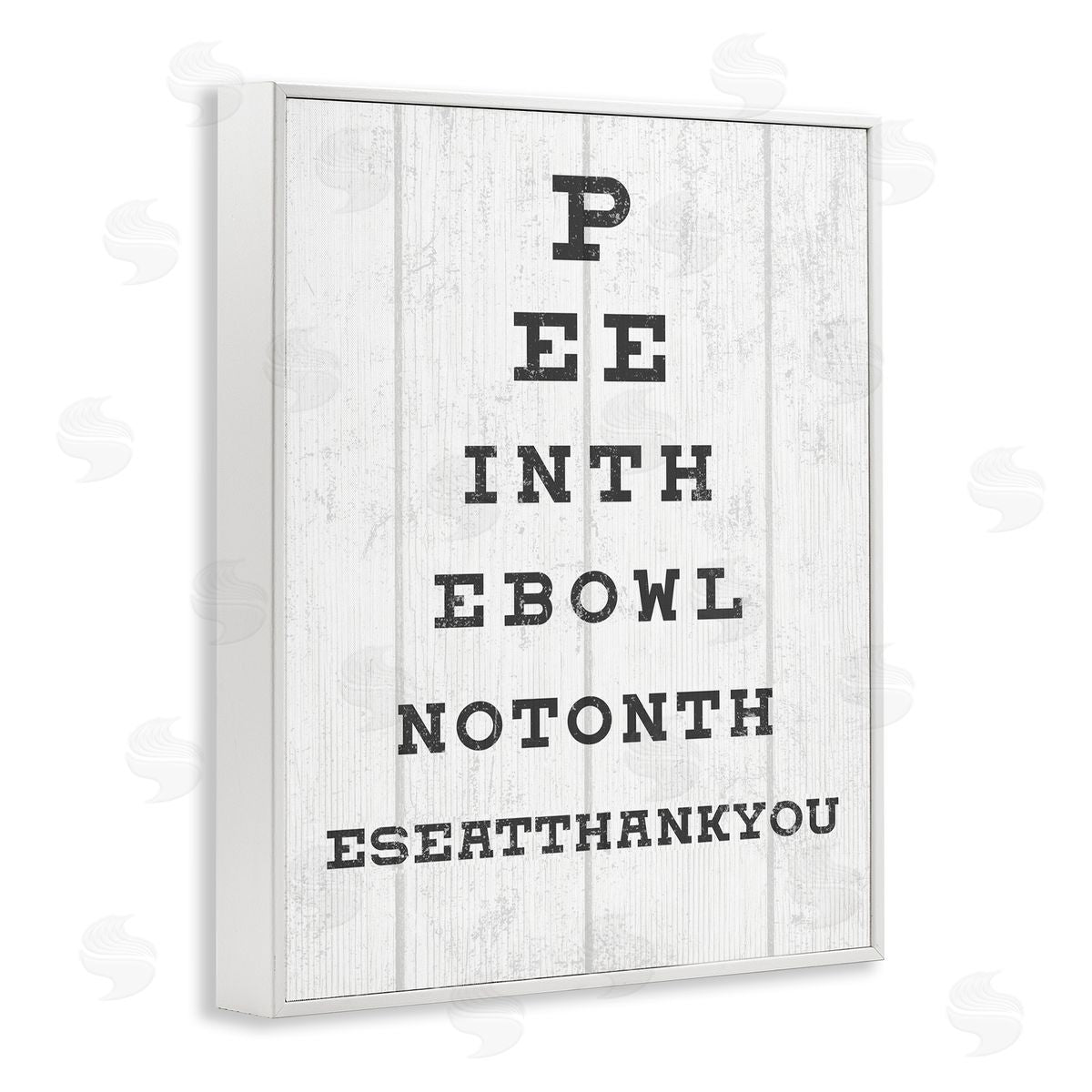 Pee in the Bowl Eye Chart White Frame Print Wall Art, Home Decor by Stupell Studio