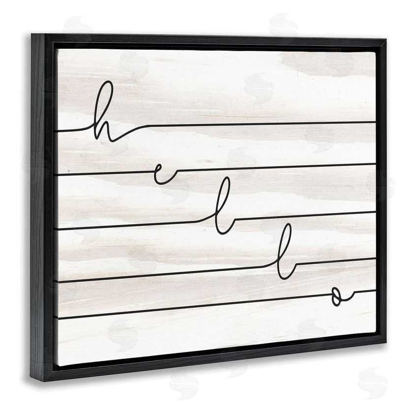 Stupell Studio | Hello Greeting Striped Typography