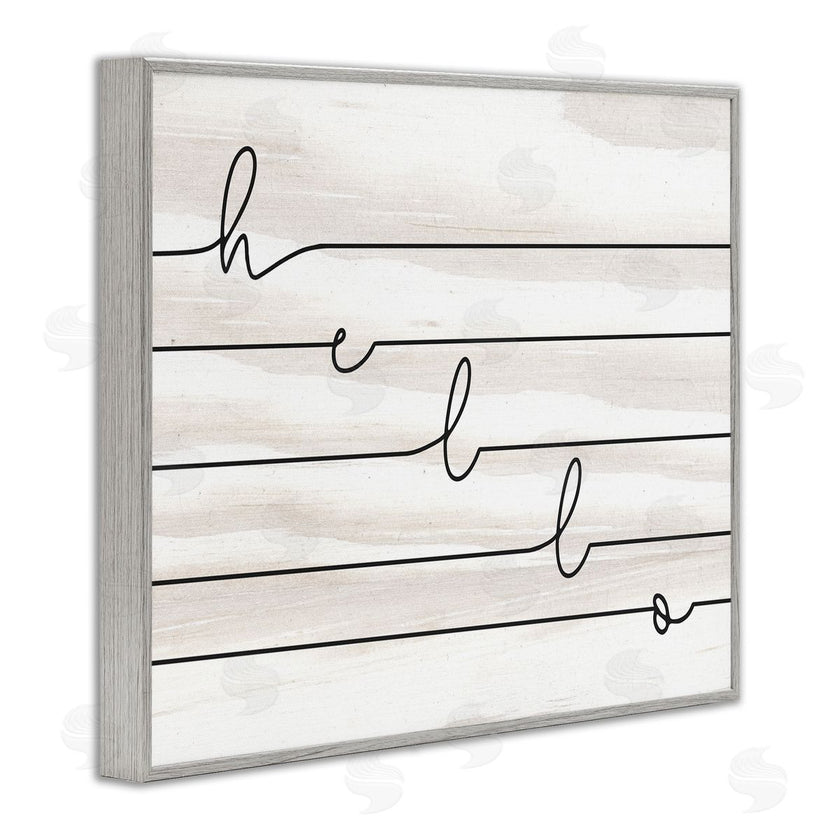 Stupell Studio | Hello Greeting Striped Typography